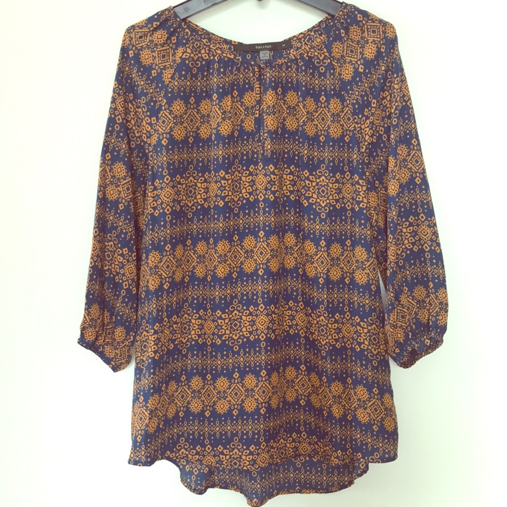 Stitch Fix Fun 2 Fun Keyhole Blouse EUC
